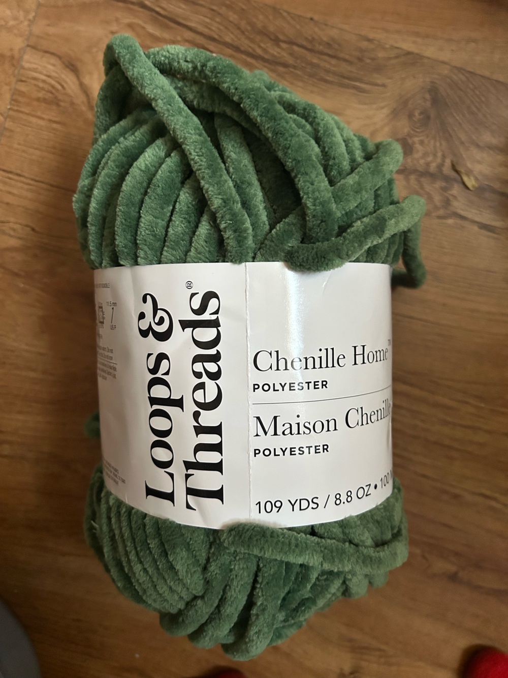 Loops & Threads Chenille Home Polyester Yarn - Green